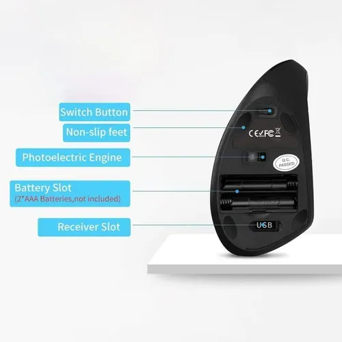 Mouse Ergonómico Vertical Inalámbrico C18 2.4hz