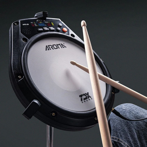 Practicador De Bateria Digital Con Metronomo Aroma Apd20 Color Blanco