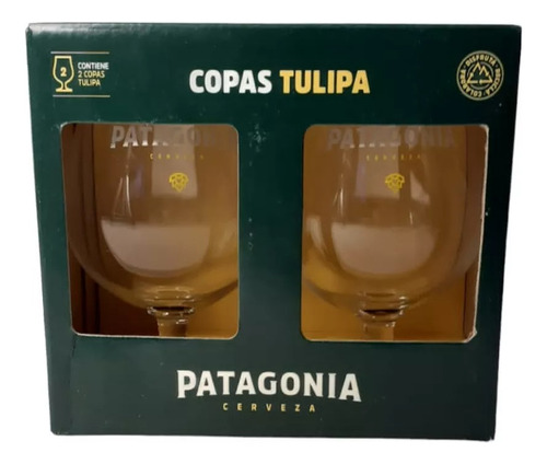 Pack Copas Tulipa Patagonia En Caja Cerveza Estuche