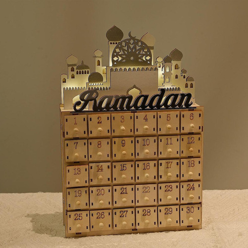 Calendario De Adviento De Ramadán Led Con 30 Cajones