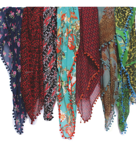 Pañuelo Pashmina Mujer Pack X30u Por Mayorista Chalinas 9841