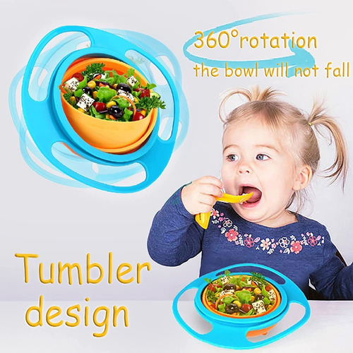 Plato Para Bebes Antiderrames 360° Tazón Giratorio Nada Cae