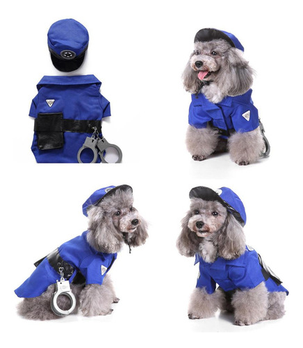 Disfraz De Policía Para Mascotas, Ropa De Cosplay Hallowe .