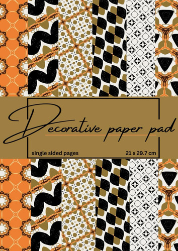 Libro: Decorative Paper Pad, A4 Orange, Black And Brown Patt