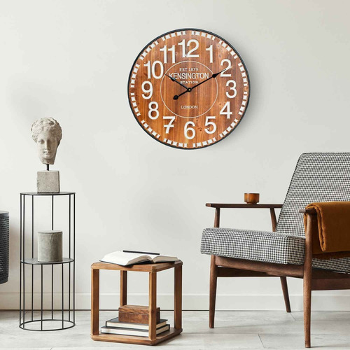Reloj De Pared San Miguel Decoracion Blanco Y Madera Ø27.3cm