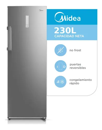 Freezer Vertical Midea Ff-ec8sar1 No Frost 7 Cajones 230 Lts Color Inox