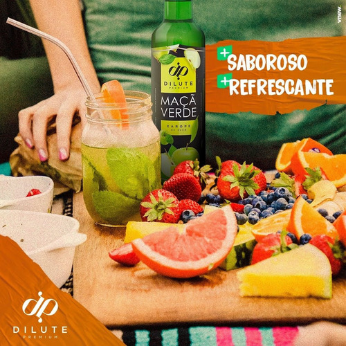 Xarope Para Soda Italiana Maçã Verde Dilute Aquamix 500ml