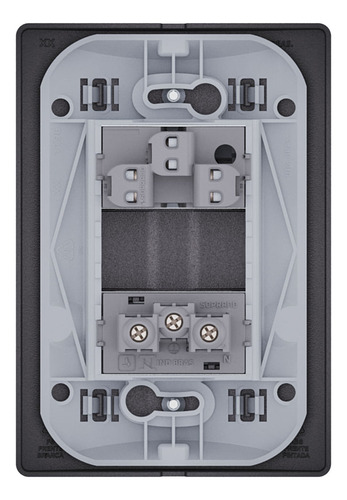 Conjunto 1 Interruptor Paralelo 10ax + 1 Tomada 2p+t 10a 250 Cor Cinza-escuro
