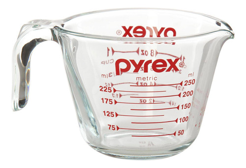 Taza Vaso Medidor De 1/4 Litro En Vidrio Pyrex Original Nuev