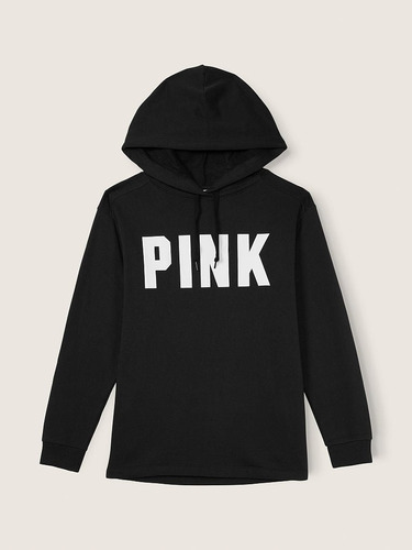 Buzo Pink Victoria's Secret Logo Fleece Campus Hoodie 