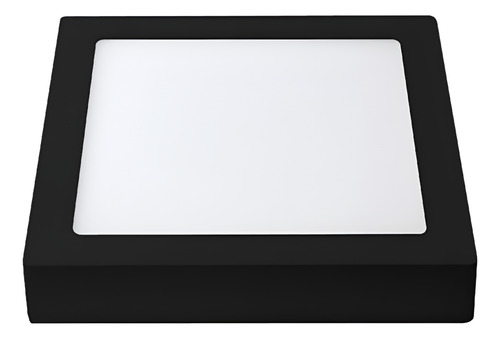 Plafón Azor 2 Luces Cuadrado Negro 22cm Aluminio - Vidrio G9