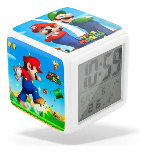 Reloj Despertador Multiluces - Mario Bros