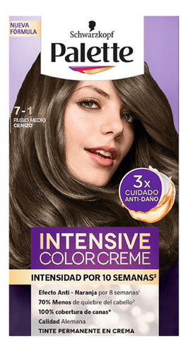 Tinte para cabello Palette Color Creme Rubio Medio Cenizo 7-1