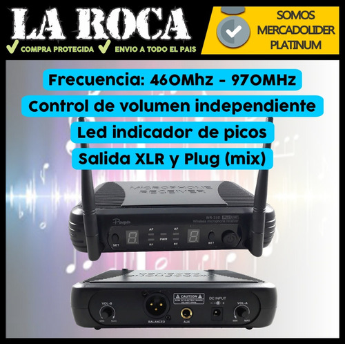 Imagen 5 de 10 de Microfono Inalambrico Uhf Doble De Mano Parquer Wr25d