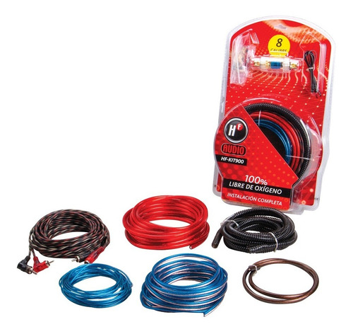 Kit De Cables Calibre 8 Para Instalacion De Woofer Hf-kit900