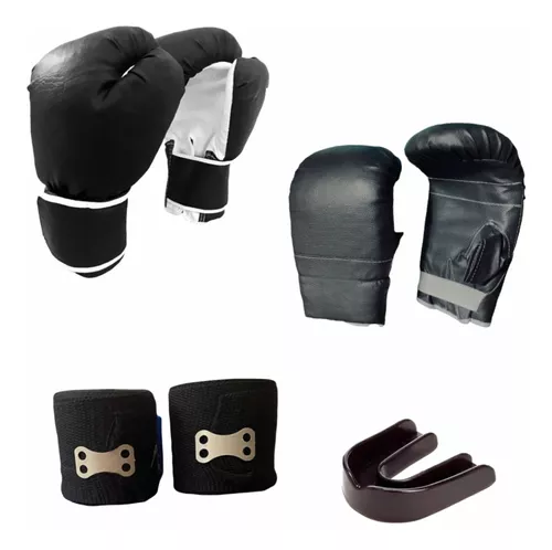 Kit Boxeo Guantes+ Guantines+ Vendas+ Protector Bucal