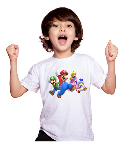 Playera Personajes Mario Bros Nintendo Personalizada Amigos 
