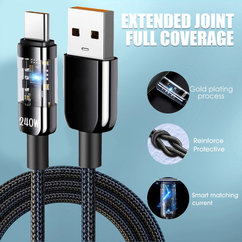 Cable De Datos De Carga Rápida Usb Tipo C De 240 W (2 M, Alt