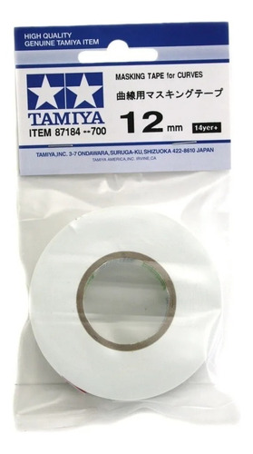 Fita Semiadesiva Curvas Máscara De Pintura 12mm Tamiya 87184