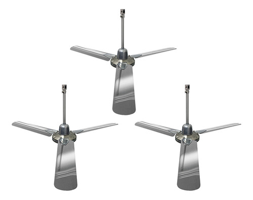 3pz Ventilador Techo 3 Aspas 5vel 56 Satin Cromado Benelux 1.43 M 60 Hz Plateado Plateado Metal 3