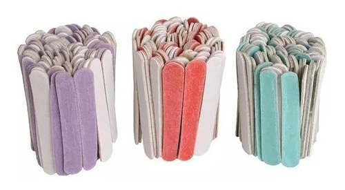 400 Mini Lixas Coloridas + 400 Palitos Para Unhas