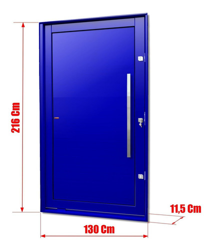 Porta Pivotante Lambril Com Puxador Lado Direito Elite Wt