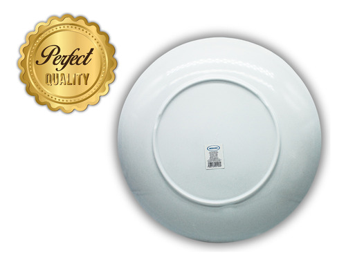 Plato Blanco Circular De Melamina Resistente Antideslizantes