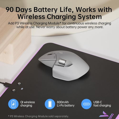Rapoo Mt760 Ratón Inalámbrico Multidispositivo, Bluetooth...