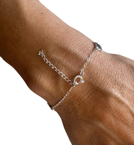 Pulsera Modelo Van Cleef De Plata 925 Adaptable Negro 1 Cm 20 Cm