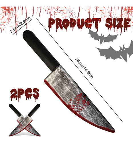 Cuchillo De Halloween 2pcs Cuchillo Falso Ensangrentado