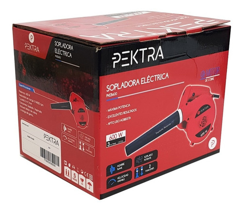 Imagen 4 de 7 de Sopladora Aspiradora 600w Pektra Electrico Bolsa De Hojas