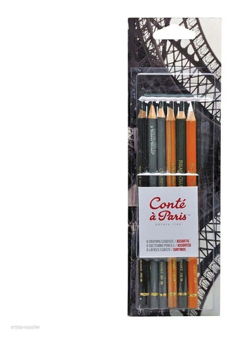 Kit De Lápis Conté À Paris Crayon E Grafite C/ 6 Unds