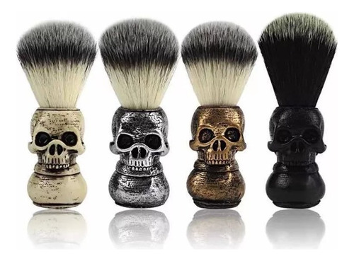 Pack 6 Hisopo O Brocha De Afeitar Calavera Barbería Barba Color Surtidos