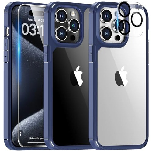 Funda Tauri iPhone 15 Pro Max 6.7 + Protectores - Azul