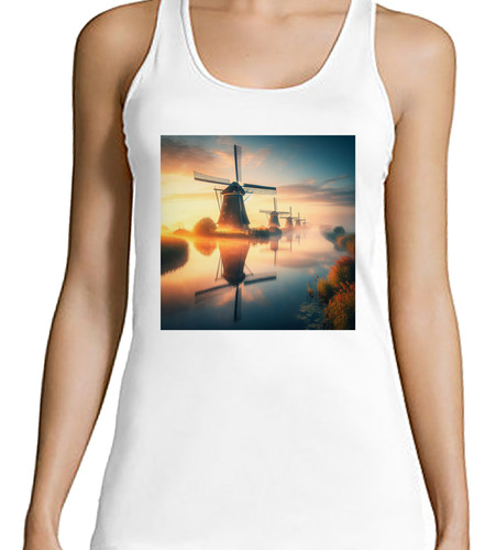 Musculosa Mujer Molinos De Viento Kinderdijk Holanda M2