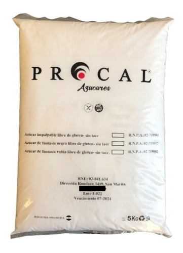 Azucar Talco Procal S/ Tacc X5 Kg