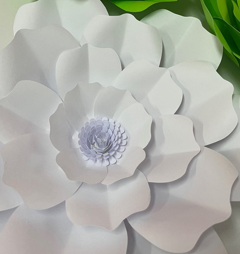 Flor Gigante De Cartulina Blanca