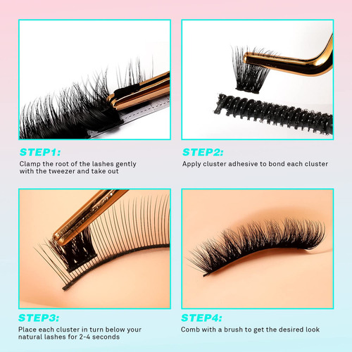 Kit De Extensión De Pestañas Vavalash Lash Clusters 72 Piez