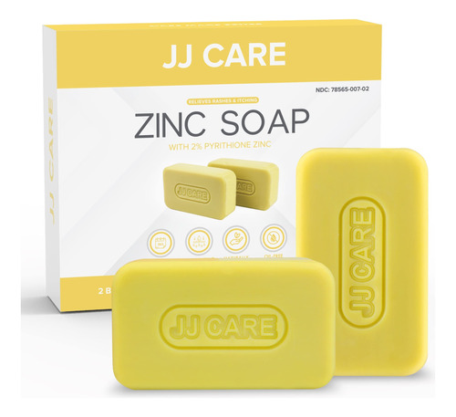 Jj Care Jabón De Zinc  Paquete De 2 Jabones Medicados D.