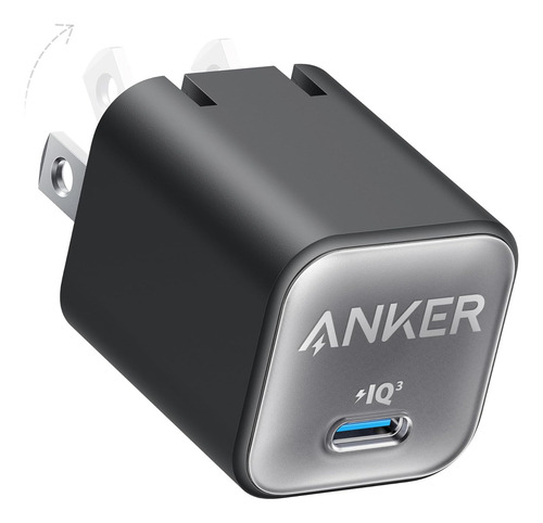 Cargador Anker Nano 30w Usb-c Gan, Piq 3.0 Plegable, Carga Rápida
