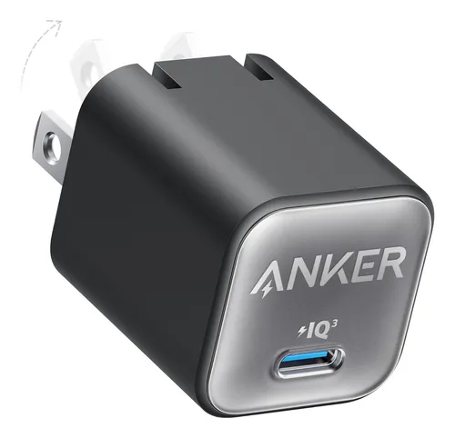 Cargador Anker Nano 30w Usb-c Gan, Piq 3.0 Plegable, Carga Rápida