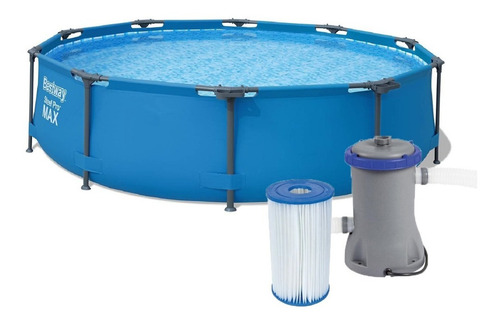 Piscina estructural redonda Bestway 56416 con capacidad de 6473 litros de 366cm de diámetro azul diseño mosaico