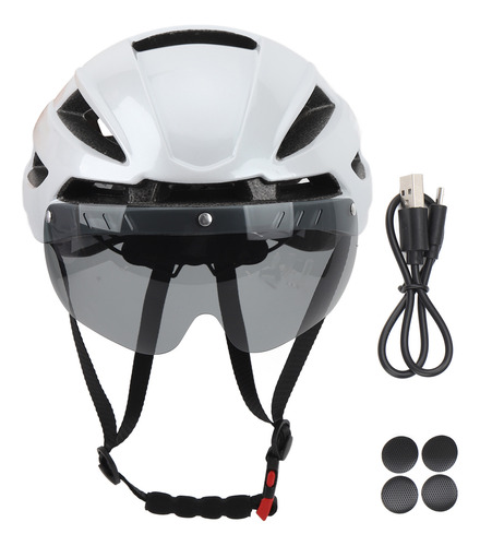 Casco Blanco Blanco Blanco Para Adultos Cjd Xxl Bike Usb Rec