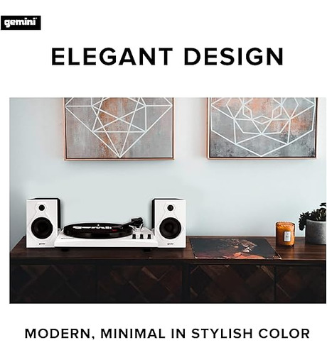 Gemini Sistema De Tocadiscos Estéreo Bluetooth Blanco