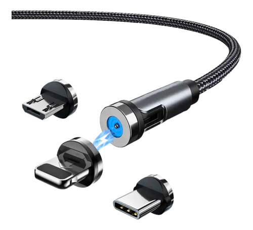 Cable Cargador 3en1 Usb Para iPhone Y Tipo-c Carga Rápida