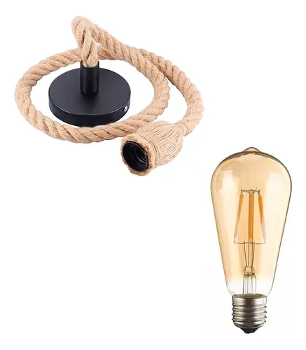 comprar Luminaria Vintage Colgante Lámpara Soga + Foco 5w Dimeable