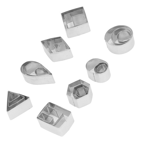 Juego De 24 Cortadores Geométricos De Acero Inoxidable