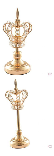 2xgold Crown Candlestick Ornament Tea Light Holder Photo