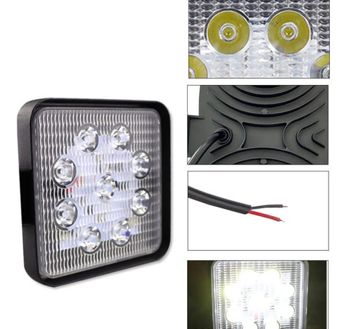 Par De Neblineros Led 27watt 2090lm C/u Cuadrado 10.5x10.5cm