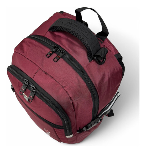 Mochila Backpack Uso Rudo Para Viaje Con Mecanismo Antirrobo Para Laptop 15.6 Pulgadas Con Usb Mochila Escolar Impermeable Deportiva Vino